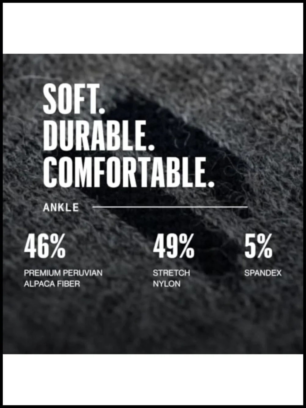 Ankle Socks 2-Pack Alpaca Fiber Moisture Wicking Hiking Running Outdoors
